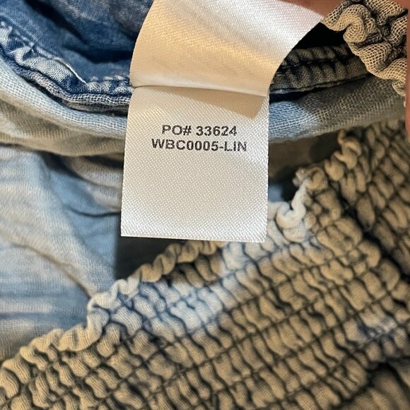 Faherty Dream Cotton Gauze Wide Leg Pant Light Indigo Wash - Picture 11 of 15